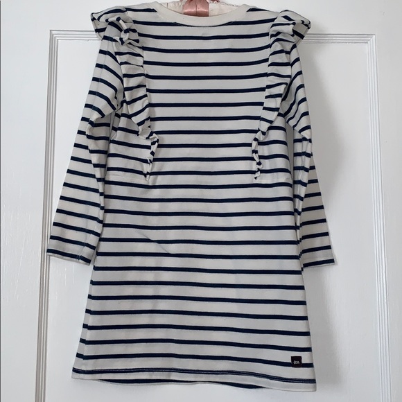Tea Collection Blue & White Striped Dress 4 GUC - Picture 5 of 10